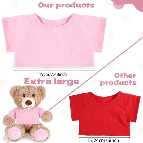 Bear Tee Shirt Fit 14-18inch Bear Clothes Stuffed Animal Clothes Shirt Basic Stuffed Dolls Shirt, White in Saudi Arabia