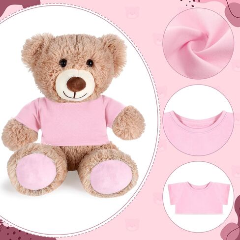 Bear Tee Shirt Fit 14-18inch Bear Clothes Stuffed Animal Clothes Shirt Basic Stuffed Dolls Shirt, White in Saudi Arabia