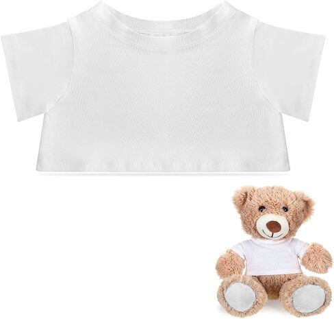 Bear Tee Shirt Fit 14-18inch Bear Clothes Stuffed Animal Clothes Shirt Basic Stuffed Dolls Shirt, White in Saudi Arabia
