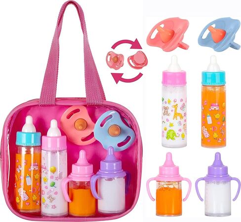 fash n kolor My Sweet Baby Disappearing Doll Feeding Set | Baby Care 6 Piece Doll Feeding Set (Blue) in Kuwait