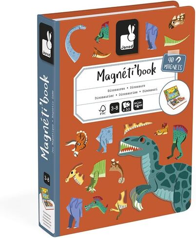 Janod MagnetiBook 41 pc Magnetic Animal Mix and Match Game - Ages 3+ - J02723 in Saudi Arabia
