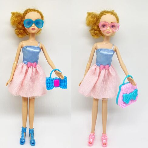 70PCS Doll Accessories - 50 Pairs Shoes, 10 Handbags, 10 Glasses - Assorted Colors, High Heel Boots, Sandals for 11.5 Inch Girl Doll in Kuwait