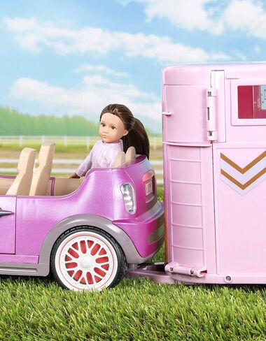 Lori Dolls – Hoofing It – Horse Trailer – Play Set for 6-inch Horses & Mini Dolls – Horse Accessories – Saddle, Bridle, Brush & More – 3 Years + in Kuwait