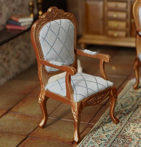 iLAND Victorian Dollhouse Furniture Set, Doll House Furniture and Accessories, Miniature Dollhouse Sofa with 1/12 Scale Accessories 8pcs, Mothers Gift, Wife Gift, Bookshelf Décor (White & Green) in Saudi Arabia