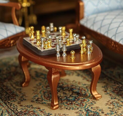 iLAND Victorian Dollhouse Furniture Set, Doll House Furniture and Accessories, Miniature Dollhouse Sofa with 1/12 Scale Accessories 8pcs, Mothers Gift, Wife Gift, Bookshelf Décor (White & Green) in Saudi Arabia