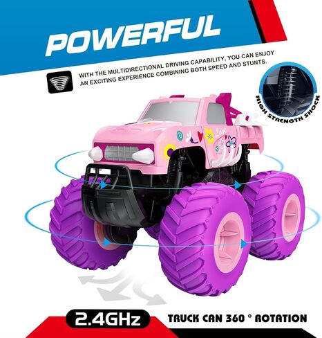 Threeking 1:16 Waterproof Monster Truck Pickup Toys RC Cars Amphibious Remote Control Car Truck 4WD All Terrain Off-Road Toy for 4 5 6 7 8 9 10 11 12 Year Old Boys Girls Toys Gifts Presents in Kuwait