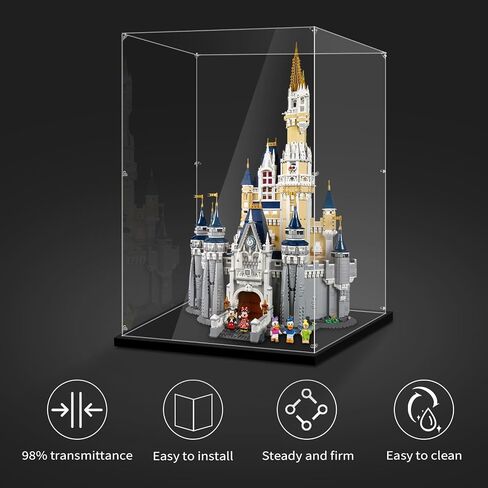 Acrylic Display Case for Lego 71040 The Disney Castle, 20.07x14.17x30.7inches (51x36x78cm), Protect Your Collectibles from Dust with a Clear Showcase in Kuwait