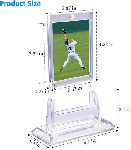 4PCS Magnetic Card Holders for Trading Cards, Card Protector Holders with Acrylic Stands Bases, Baseball Card Holders Fit for MTG, Game Cards, Sports Cards, Football Cards, Baseball Cards (4PCS) in Saudi Arabia