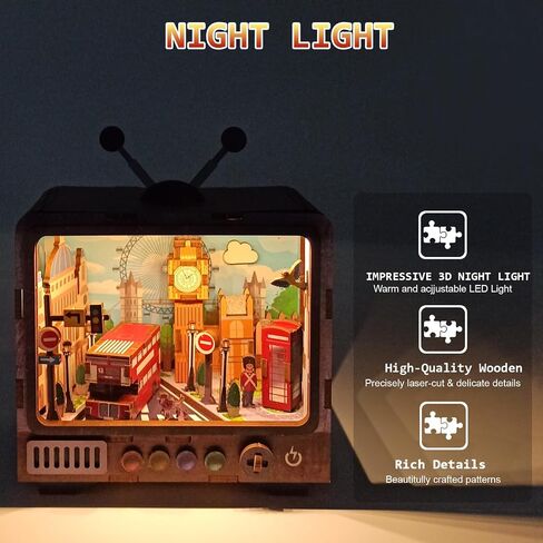 Travels to Venice 3D Wooden Puzzle Nightlight - DIY LED Lamp Kit for Kids & Adults - Unique Home Decor for Travel Enthusiasts in Saudi Arabia
