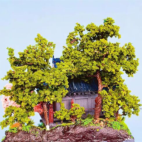 Warmtree Tree Powder Model Miniature شجيرات شجيرات معنقدة طراز Terrain Model مجموعة من أجل DIY مصغرة من الأراضي المنخفضة النموذج العمارة بناء السكك الحديدية الجنية حديقة ديوراما لوازم (أخضر داكن) in Kuwait