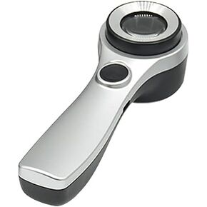 Handheld 10X Magnifier Loupe Optical Glass Magnifying Glass with Light Scale Magnifying Jewelry Loupe with Measure Scale