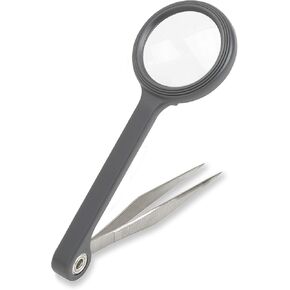 Carson MagniGrip 4.5x Magnifier with Attached Precision Tweezers (MG-55)