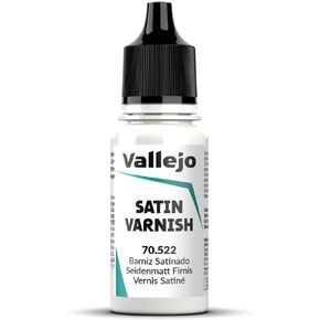 Vallejo - Permanent Acrylic Varnish | Satin Finish 18 ml. (0.6 fl.oz.) | Extraordinary Hardness & Permanence | Scratch Resistant & Non-Yellowing | Outdoor and Indoor Surfaces