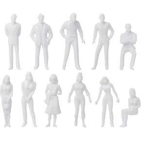DS. DISTINCTIVE STYLE Unpainted Figures 1:50 Scale 100 Pieces Assorted Poses Miniature People for Architectural Layout Project O Scale Model Trains Railroads Home Bonsai Decor