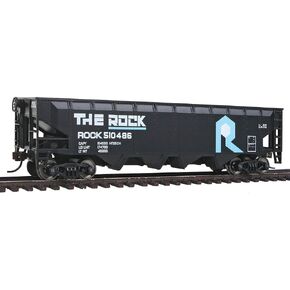 Walthers Trainline HO Scale Model Rock Island Offset Hopper, Black/Blue/White