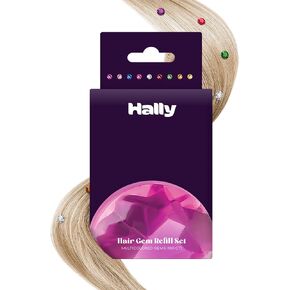 Hally Hair Gems Pen Applicator - Includes Hair Styling Tool with 240 Multicolored Adhesive Gem Stickers Hair Jewels - Stylish Hair Accessories for School, Halloween, Festivals, Wedding, Parties & More