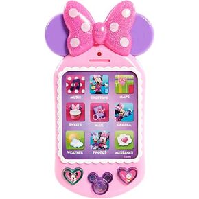 Minnie Bow-Tique Why Hello Pretend Play Cell Phone, Lights and Sounds, Kids Toys for Ages 3 Up by Just Play