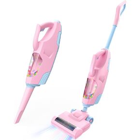Kids Vacuum That Really Works - Toddler Toy Vacuum with 2 Replaceable Nozzles, Sound and Ball Popping Action, Housekeeping Toys for Boys & Girls (White)
