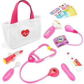 Liberry Doctor Kit for Toddlers 3-5 Years Old, 18-Piece Kids Doctor Bag Pretend Play Toys, Durable Medical Kit with Toy Stethoscope, Blue Doctor Gift for Boys Girls