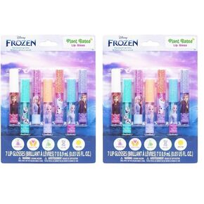 Disney Frozen 7 Piece Plant Based Lip Gloss, Girls Party Favors, First Makeup Set for Girl, Perfect for Parties, Sleepovers, and Birthday Gifts, Ages 3+, by Townley Girl