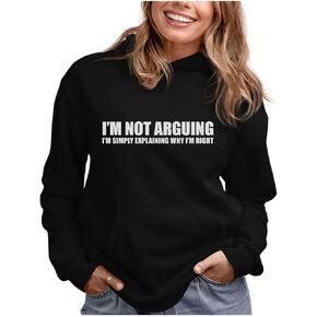 Tstars Hoodies for Women Teen Girls Funny Sayings Sweatshirts Womens Pullover Hoodie Small Black