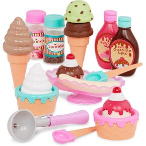 Battat- Play Circle- Toy Food – Ice Cream Set – Kitchen Accessories For Kids- Pretend Play- Sweet Treats Ice Cream Parlour- 3 years + (21 Pcs)