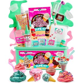 Original Stationery DIY Ice Cream Slime Kit for Girls, Amazing Ice Cream Slime Making Kit to Make Butter Cloud & Foam Slimes, Fun Easter Present, 10 Year Old Girl Birthday Gifts & Toys for Girls 8-10