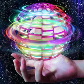 2025 Flying Orb Ball Toy, Galaxy Boomerang Hover Ball Led Lights Mini Drone Globe Hand Controlled Flying Ball Toys Cool Toys Gift for 6 7 8 9 10+ Year Old Boys Girls Teens Outdoor Toys (Blue)