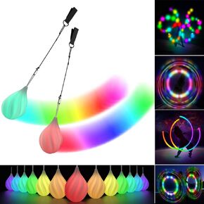 LED POI كرات مجموعة للأطفال والكبار - لعبة مضيئة مميزة للمبتدئين والمهنيين | LED POIS Kids Juggling | مجموعة شعوذة وملحقات الطلاء الخفيفة | كرات poi النار والكرات المضيئة