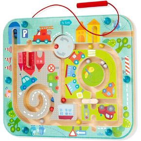 HABA Busy Board for Toddlers 2-4: Town Magnetic Maze Puzzle Game - Toddler Travel Toys for Preschoolers