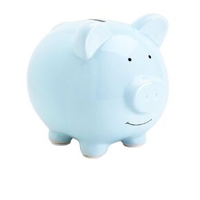 Pearhead Large Ceramic Piggy Bank, Ideal for Boys and Girls, Kids Money and Coin Bank, Perfect Baby Girl Nursery Décor, Gift and Newborn Keepsake, Pink Polka Dots