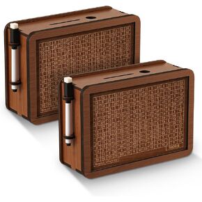 2 Pack Creative Cash Vault Wooden Savings Box,Piggy Bank for Kids Adults with Money Target and Numbers,10000 Savings Challenge Box,Boys Girls Savings Coin Bank,Cultivate Financial Management Habits