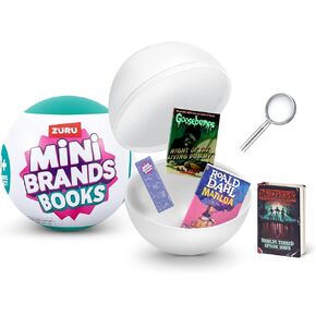 Mini Brands Books Capsule by ZURU Real Miniature Book Brands Collectible Toy, Capsules of 5 Mystery Miniature Books with Real readable Pages and Accessories for Kids, Teens, Adults (Single Capsule)