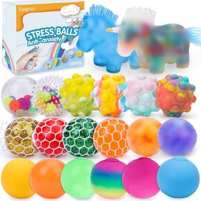 Stress Balls Set, Squishy Stress Ball, 4 Pack Squeeze Ball for Adults, Autism Hyperactivity , Stress Relieve, Increase Entertainment