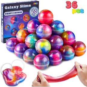 JOYIN Slime Party Favors, 36 Pack Galaxy Slime Ball - Stretchy, Non-Sticky, Mess-Free, Stress Relief, and Safe - Toys for Girls and Boys - Classroom Reward, Party Supplies