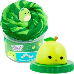Original Squishmallows Calynda The Cow Premium Cloud Slime, 8 oz. Fluffy Slime, Strawberry Scented, 3 Fun Slime Add Ins, Pre-Made Slime for Kids, Great 6 Year Old Toys, Super Soft Sludge Toy