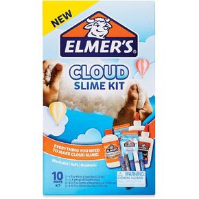 تشمل مجموعة Elmer’s Fluffy Slime Glue Glue الشفافة Elmer ، Gliter Glue ، Elmer’s Fluffy Sister ، 4 Count