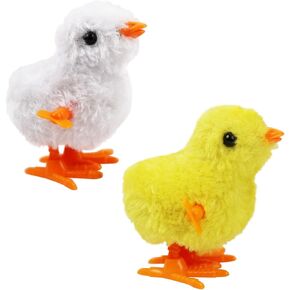 4pcs Chick Plush Wind Up Eys ، ألعاب Chick Baby الجديدة - تنتهي من عيد الفصح للأطفال والأطفال الصغار الذين تتراوح أعمارهم بين 1-3 ، دجاج لأشجار سلة عيد الفصح ، تفضل الحفلات - الحيوانات الفخمة على التوالي