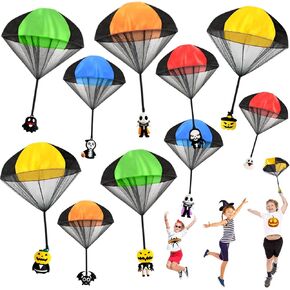 Juuxncgv 10 Pack Parachute Toy,Tangle Free Throwing Toy Parachute,Outdoor Toss It Up Flying Toys for Kids,Gifts(5 Colors)