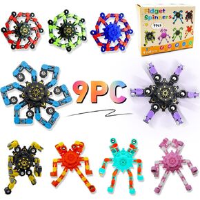 Transformable Fidget Spinners Easter Basket Stuffers, Funny Stress Relief Sensory Fidget Toys for Kids Classroom,Deformable Chain DIY Robot Fingertip Gyros Toys Birthday Party Favors (36pc)