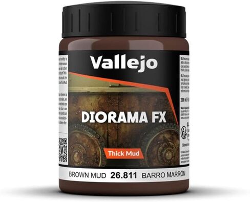 Vallejo - Diorama FX Mud Shicay Mud | الطين الأوروبي 200 مل (6.76 fl.oz.) | لون الأكريليك الممتاز للمصممين وعشاق المصغرة in Kuwait
