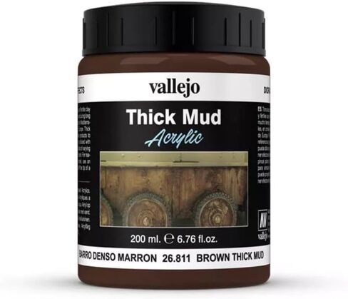 Vallejo - Diorama FX Mud Shicay Mud | الطين الأوروبي 200 مل (6.76 fl.oz.) | لون الأكريليك الممتاز للمصممين وعشاق المصغرة in Kuwait