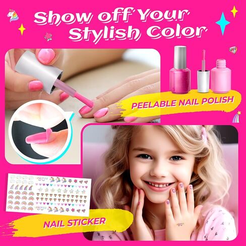 ULOVEME Talc-Free Kids Real Makeup Kit for Girls with Fluffy Unicorn Purse in Saudi Arabia
