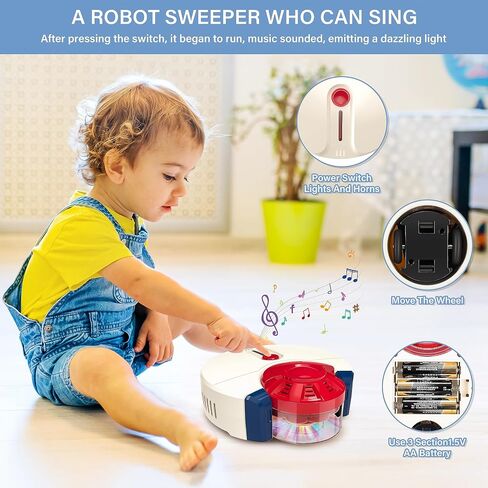 Kids Cleaning Set 12 Piece, Toy Vacuum Cleaner Set for Toddlers Kids Broom and Mop Set Pretend Play Home Cleaning Toys, Toy Kitchen Toddler Cleaning Set is A Great Toy Gifts for Boys & Girls Ages 3+ in Saudi Arabia