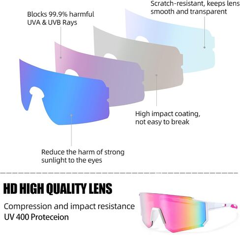Sports Sunglasses for Men and Women, UV 400 Protection Youth Sunglasses for Cycling, Skiing, Driving in Saudi Arabia