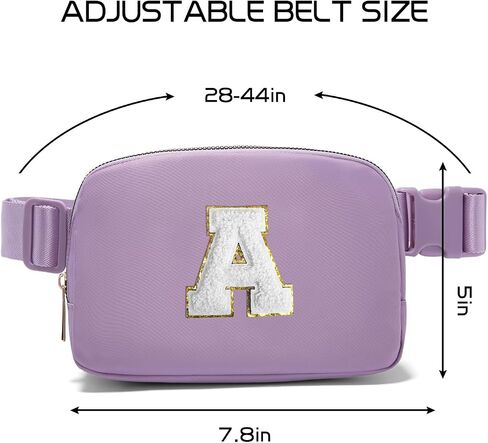 Gitus Birthday Gifts for 8 9 10 11 12 13 Year Old Girls Personalized Fanny Pack Crossbody Bags with Initial Letter Patch Belt Bag for Teen Girls Cute Trendy Stuff Travel Essentials (Lavender-A) in Saudi Arabia