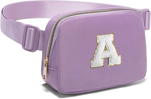Gitus Birthday Gifts for 8 9 10 11 12 13 Year Old Girls Personalized Fanny Pack Crossbody Bags with Initial Letter Patch Belt Bag for Teen Girls Cute Trendy Stuff Travel Essentials (Lavender-A) in Saudi Arabia