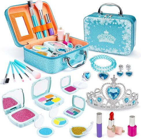 Kids Makeup Kit for Girls Real Washable Cosmetic 3+ Year Girl Birthday Gifts Pretend Play Toys for Girls 4-6, 6-8, 8-10 Non-Toxic in Saudi Arabia