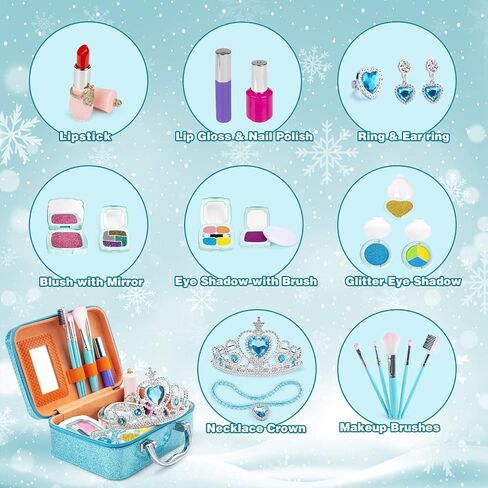 Kids Makeup Kit for Girls Real Washable Cosmetic 3+ Year Girl Birthday Gifts Pretend Play Toys for Girls 4-6, 6-8, 8-10 Non-Toxic in Saudi Arabia