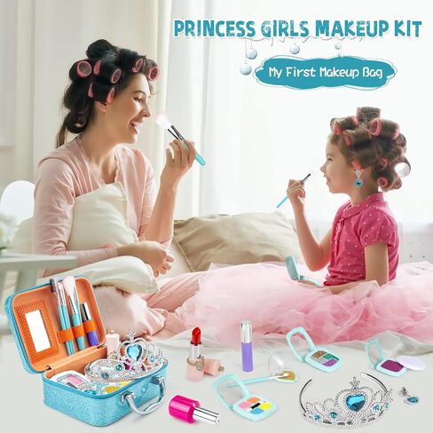 Kids Makeup Kit for Girls Real Washable Cosmetic 3+ Year Girl Birthday Gifts Pretend Play Toys for Girls 4-6, 6-8, 8-10 Non-Toxic in Kuwait